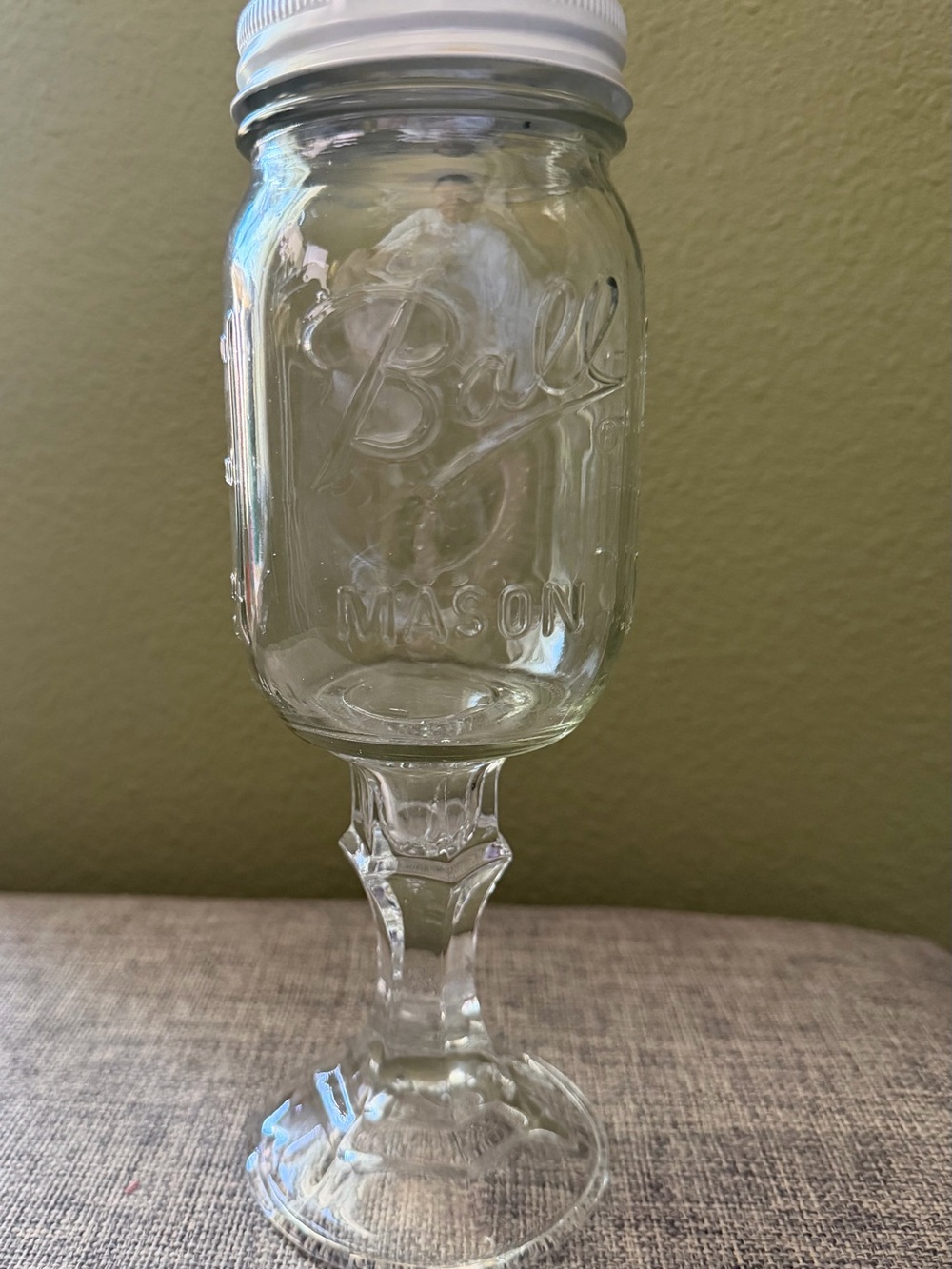 Ball Mason Jar Goblet - Clear Glass Stemmed Drinkware